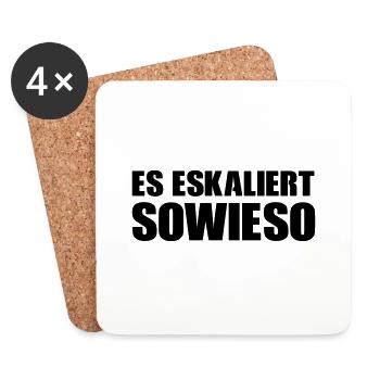 es_eskaliert_sowieso_001 - Untersetzer (4er-Set) - Weiß - Vorne