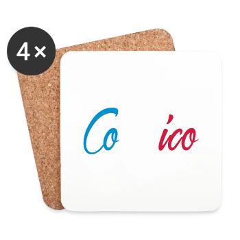 Cocorico - Dessous de verre (lot de 4) - blanc - Devant