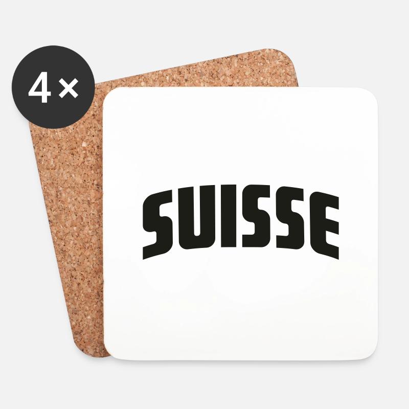 SUISSE - Untersetzer (4er-Set) - Weiß