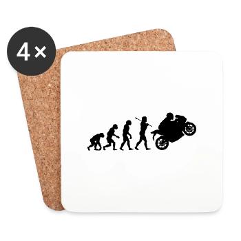 Biker Evolution - Untersetzer (4er-Set) - Weiß - Vorne