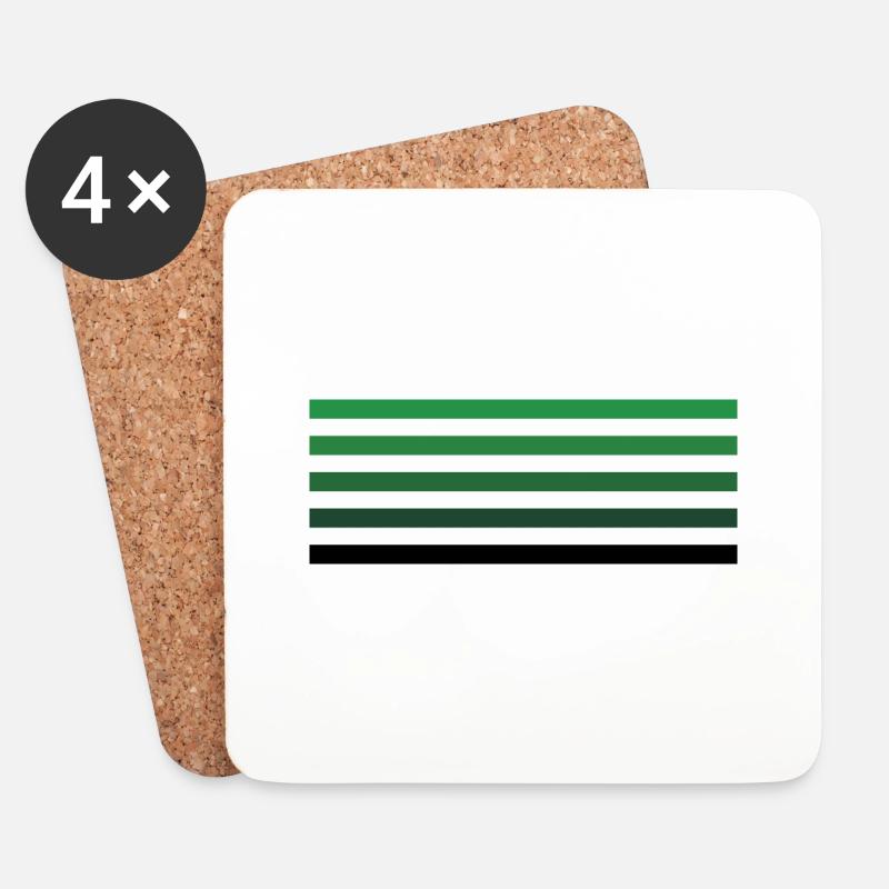 Gestreift grün - Untersetzer (4er-Set) - Weiß