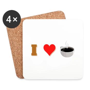 i love coffee - Coasters (set of 4) - white - Front