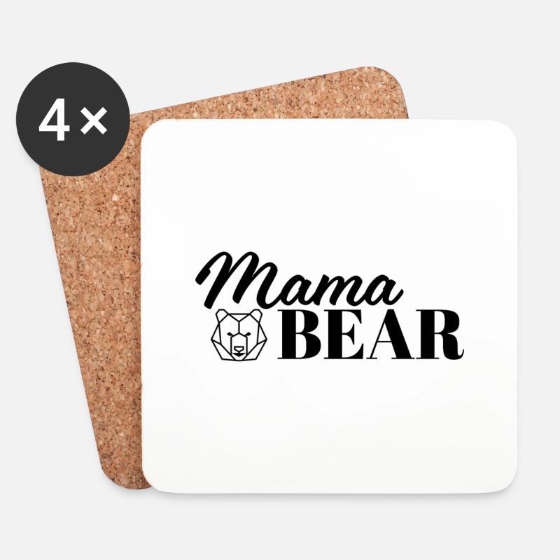 Mama Bear - Coasters (set of 4) - white