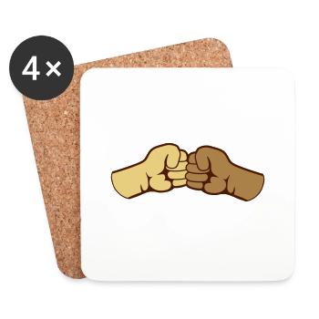 2 Bro Fist BLM Fists Friends Salutation de l’équipe - Dessous de verre (lot de 4) - blanc - Devant
