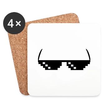 Sunglasses Meme Pixel - Coasters (set of 4) - white - Front