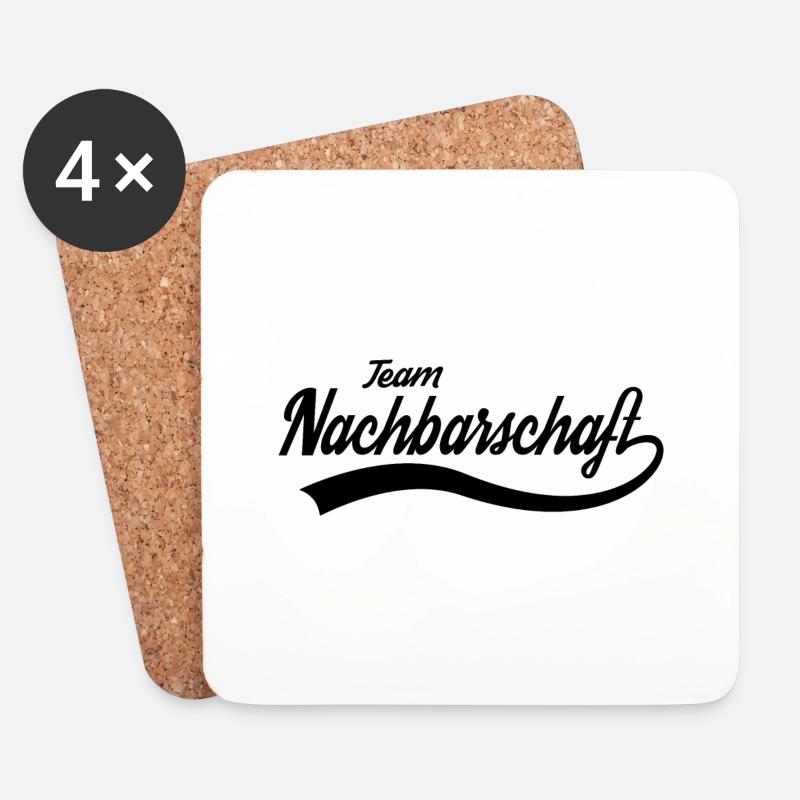 Nachbar Nachbarin Nachbarschaftshilfe Nachbarn - Untersetzer (4er-Set) - Weiß