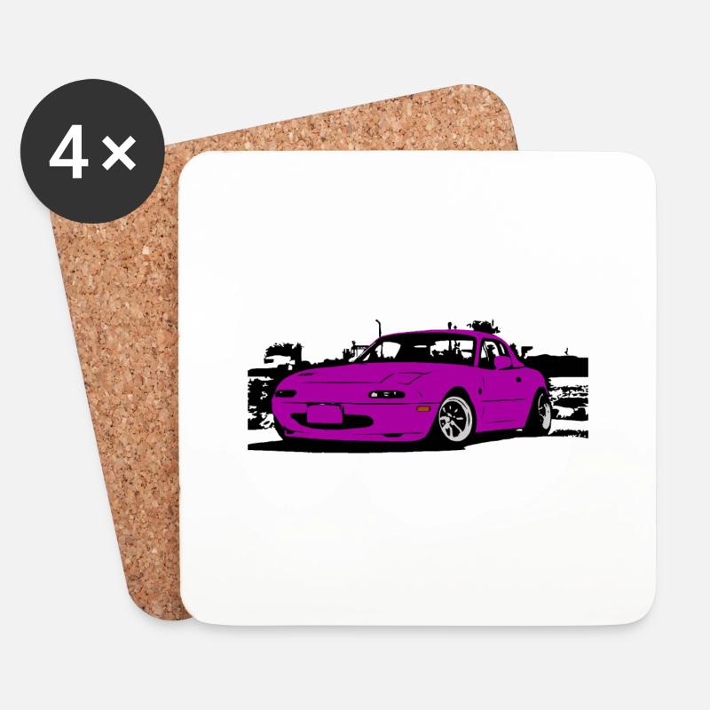 MIATA MK2 MX5 rosa - Sottobicchieri (set da 4 pezzi) - bianco