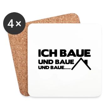 Ich baue und baue und baue - Untersetzer (4er-Set) - Weiß - Vorne