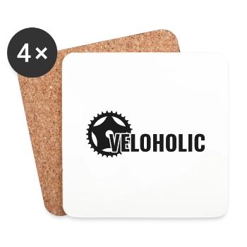 Veloholic Geschenk Fahrrad Radfahrer Sport - Dessous de verre (lot de 4) - blanc - Devant
