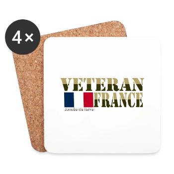 Vétérans France - Dessous de verre (lot de 4) - blanc - Devant