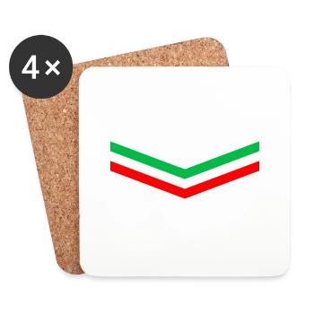 ITALIE DRAPEAU ITALIEN FOOTBALL 2021 VACANCES - Dessous de verre (lot de 4) - blanc - Devant