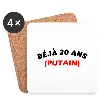 Déjà 20 ans putain t-shirt anniversaire - Dessous de verre (lot de 4) - blanc - Devant