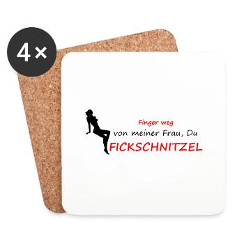 Finger weg von meiner Frau - Untersetzer (4er-Set) - Weiß - Vorne