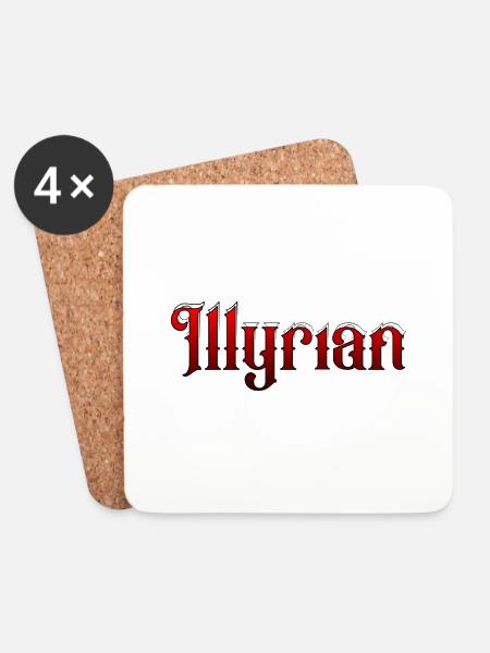 Illyrian/Albaner Design - Untersetzer (4er-Set) - Weiß