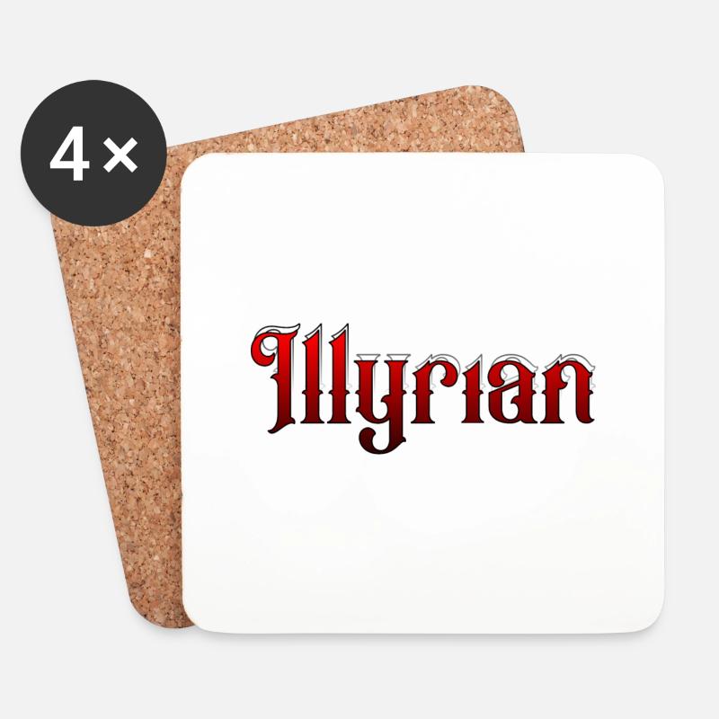 Illyrian/Albaner Design - Untersetzer (4er-Set) - Weiß
