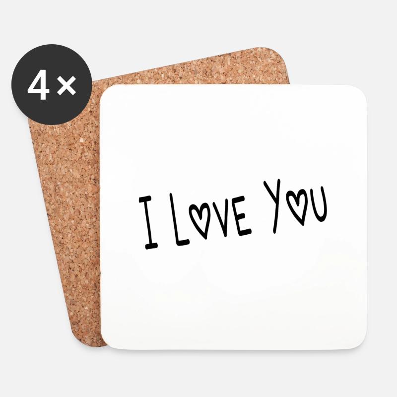 VALENTINSTAG. ICH LIEBE DICH. ICH LIEBE DICH. LIEBE. LIEBE - Untersetzer (4er-Set) - Weiß