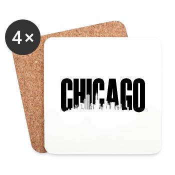 CHICAGO USA Illinois Skyline America Lake Michigan - Coasters (set of 4) - white - Front