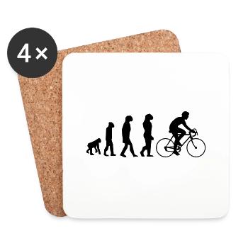 Evolution des Radsports - Untersetzer (4er-Set) - Weiß - Vorne