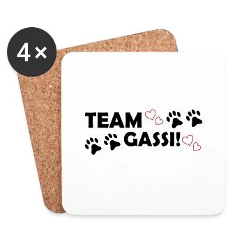 Team Gassi - Untersetzer (4er-Set) - Weiß - Vorne