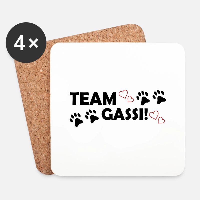 Team Gassi - Untersetzer (4er-Set) - Weiß