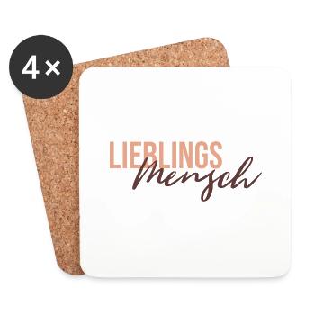 LieblingsMensch - Untersetzer (4er-Set) - Weiß - Vorne