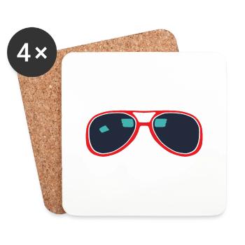 lunette de soleil - Dessous de verre (lot de 4) - blanc - Devant