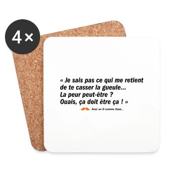 La peur peut-être ? (b) - Dessous de verre (lot de 4) - blanc - Devant