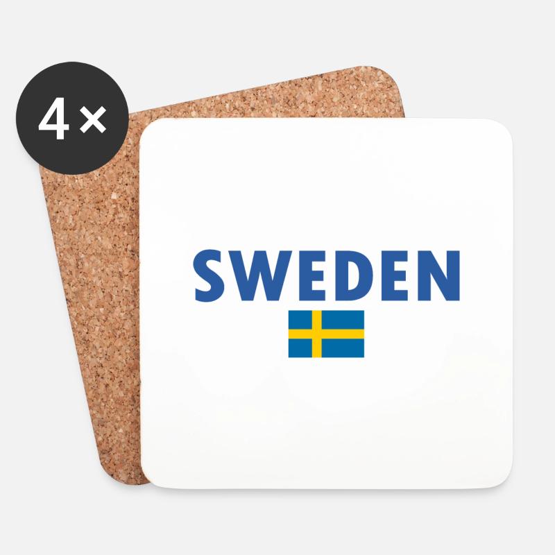 Schweden - Untersetzer (4er-Set) - Weiß