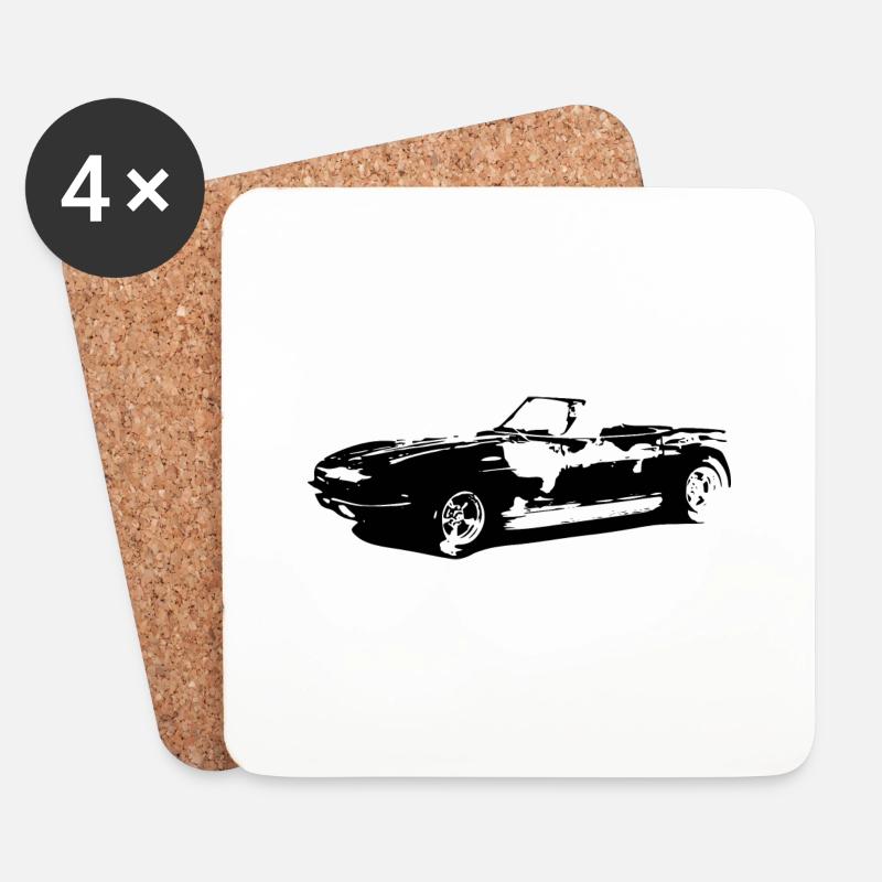 Auto - Untersetzer (4er-Set) - Weiß
