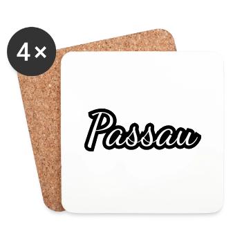 Passau - Textdesign mit Stadtnamen - Untersetzer (4er-Set) - Weiß - Vorne