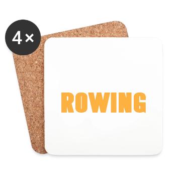 Rowing Cool Designs T-Shirt Present Gift - Coasters (set of 4) - white - Front