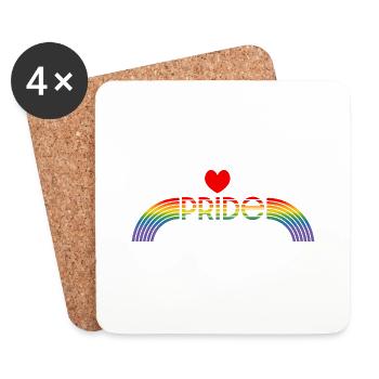 Regenbogen pride rainbow herz - Untersetzer (4er-Set) - Weiß - Vorne