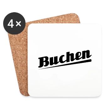 Buchen - Textdesign mit Stadtnamen - Untersetzer (4er-Set) - Weiß - Vorne