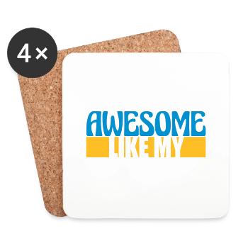 Template Vorlage Awesome Like - Coasters (set of 4) - white - Front