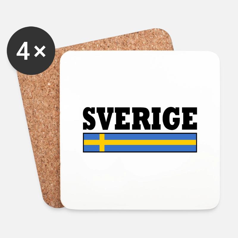 Schweden - Untersetzer (4er-Set) - Weiß