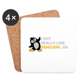 I just like penguins - Coasters (set of 4) - white - Front