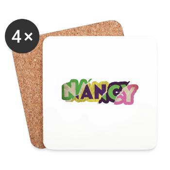Nancy Frankreich Stadt Skyline Schrift Punk Retro - Untersetzer (4er-Set) - Weiß - Vorne