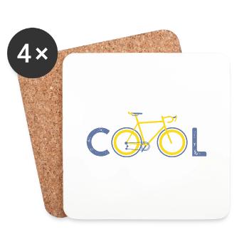 cool bike cyclist cool bike bikes bikes - Coasters (set of 4) - white - Front