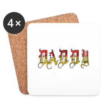 Dad dad dad retro vintage tatto - Coasters (set of 4) - white - Front