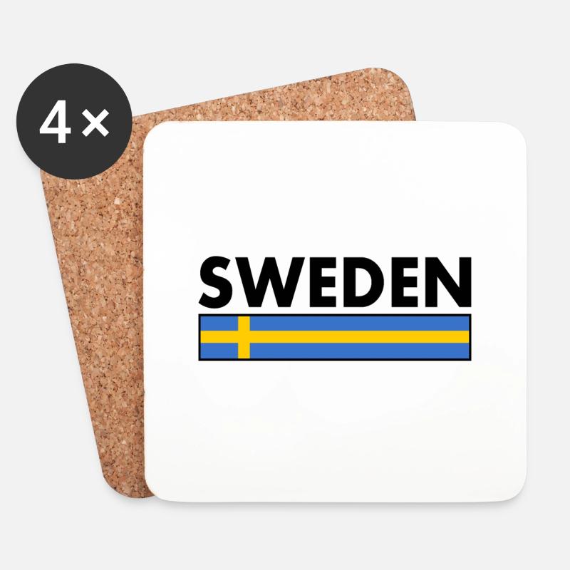 Schweden - Untersetzer (4er-Set) - Weiß