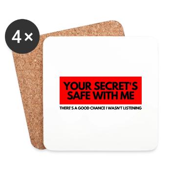 YOUR SECRET SAFE WITH ME - Coasters (set of 4) - white - Front