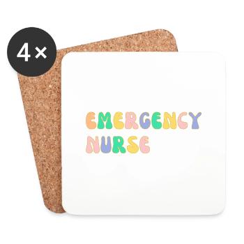 Infirmière d’urgence - Dessous de verre (lot de 4) - blanc - Devant