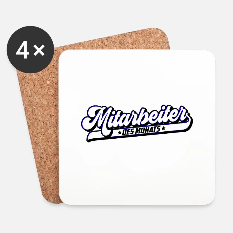 Mitarbeiter des Monat | Farben änderbar - Untersetzer (4er-Set) - Weiß