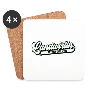 Landwirtin mit Leib & Seele | Farben änderbar - Untersetzer (4er-Set) - Weiß - Vorne