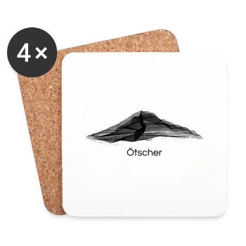 Ötscher Berg - Conception de chemise avec police - Dessous de verre (lot de 4) - blanc - Devant