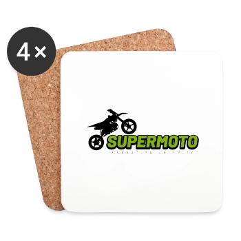 Lettrage Supermoto noir - Dessous de verre (lot de 4) - blanc - Devant