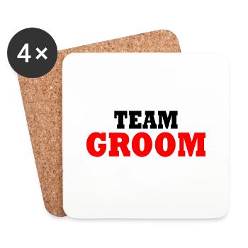 Team groom - Dessous de verre (lot de 4) - blanc - Devant