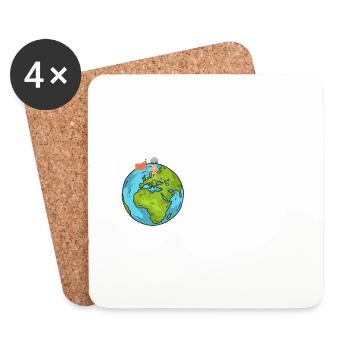On Earth since 2004 - on its 18th birthday - Coasters (set of 4) - white - Front