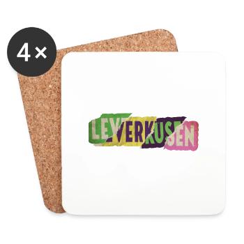 Leverkusen Allemagne City Font Punk Rétro - Dessous de verre (lot de 4) - blanc - Devant