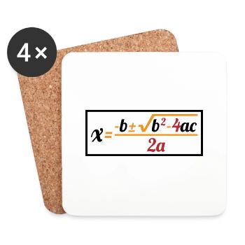 Quadratic Formula For Math Class 8 - Coasters (set of 4) - white - Front